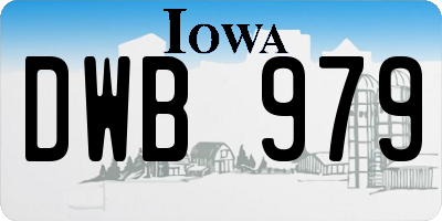 IA license plate DWB979