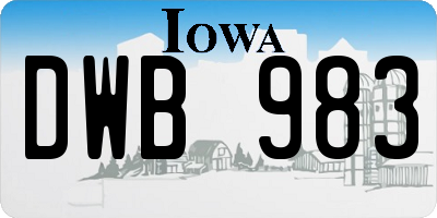 IA license plate DWB983