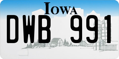 IA license plate DWB991