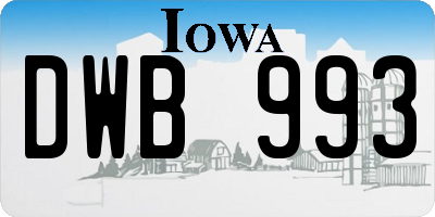 IA license plate DWB993