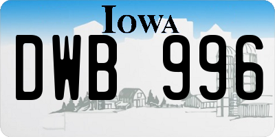 IA license plate DWB996