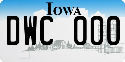 IA license plate DWC000