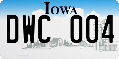 IA license plate DWC004