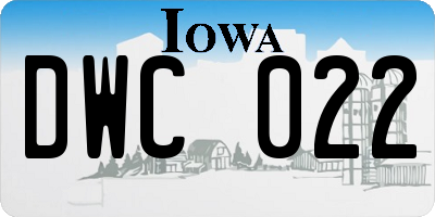 IA license plate DWC022