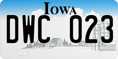 IA license plate DWC023