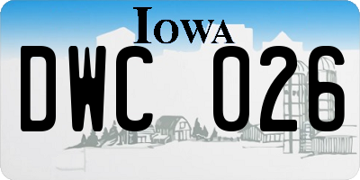 IA license plate DWC026