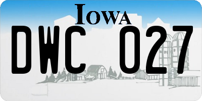 IA license plate DWC027