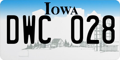 IA license plate DWC028