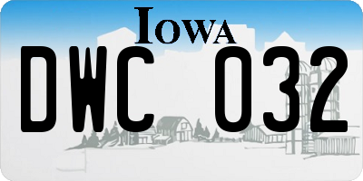 IA license plate DWC032