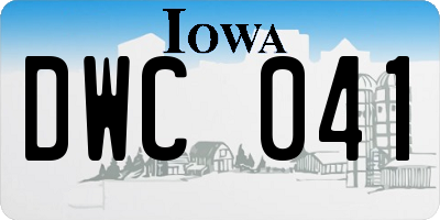 IA license plate DWC041