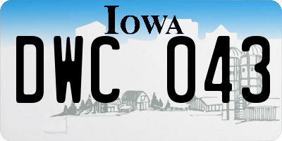 IA license plate DWC043
