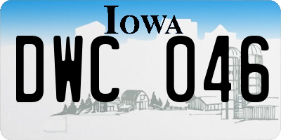 IA license plate DWC046
