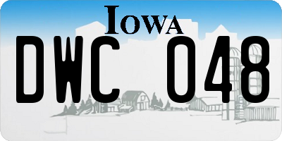 IA license plate DWC048