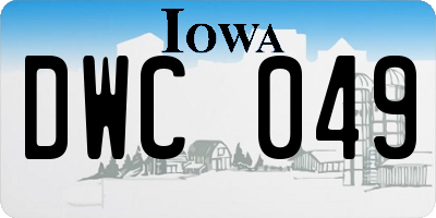 IA license plate DWC049