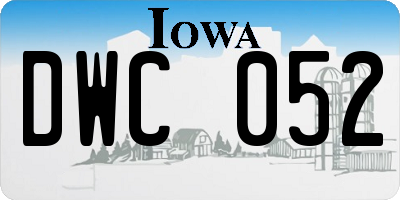 IA license plate DWC052