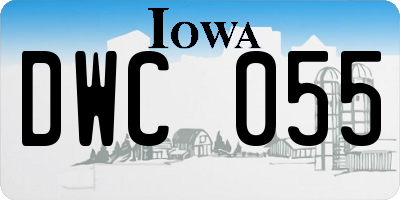 IA license plate DWC055