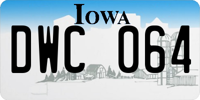 IA license plate DWC064