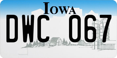 IA license plate DWC067