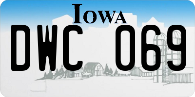 IA license plate DWC069