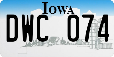 IA license plate DWC074