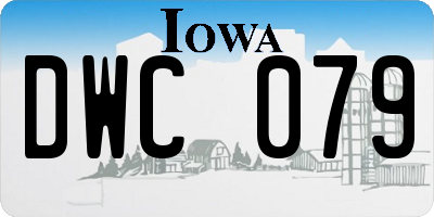 IA license plate DWC079