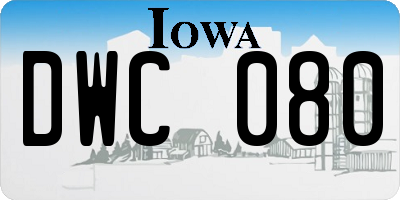 IA license plate DWC080