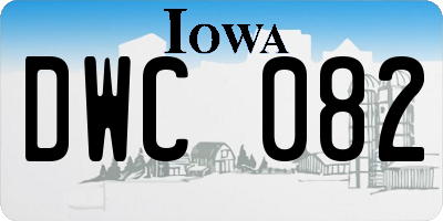 IA license plate DWC082
