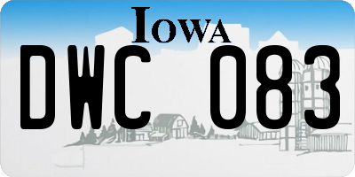 IA license plate DWC083