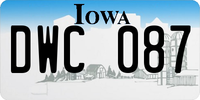 IA license plate DWC087