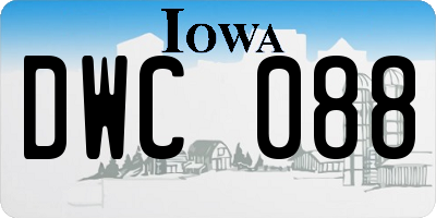 IA license plate DWC088