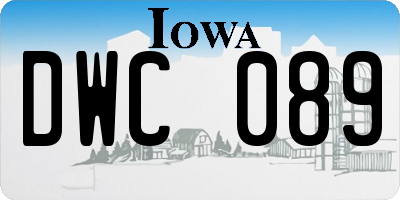 IA license plate DWC089