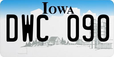 IA license plate DWC090