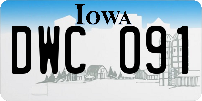IA license plate DWC091