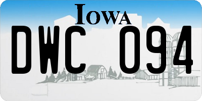 IA license plate DWC094