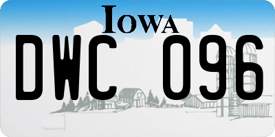 IA license plate DWC096