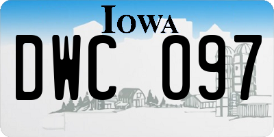 IA license plate DWC097