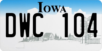 IA license plate DWC104