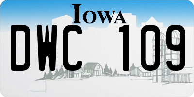 IA license plate DWC109