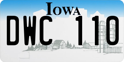 IA license plate DWC110