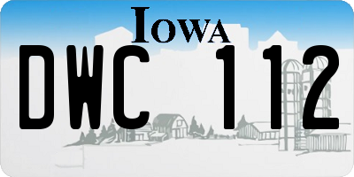IA license plate DWC112