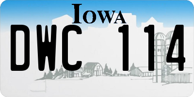 IA license plate DWC114