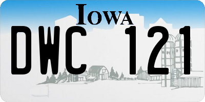 IA license plate DWC121