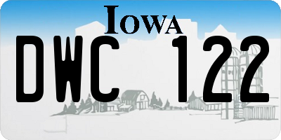 IA license plate DWC122