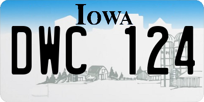 IA license plate DWC124