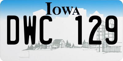 IA license plate DWC129