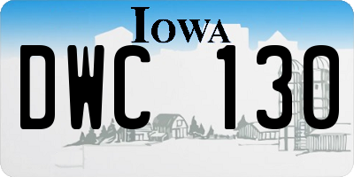 IA license plate DWC130