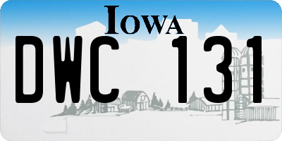 IA license plate DWC131
