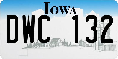 IA license plate DWC132