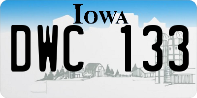 IA license plate DWC133