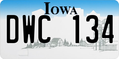 IA license plate DWC134